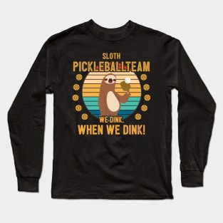 Funny Pickleball Player Gift Sloth Long Sleeve T-Shirt